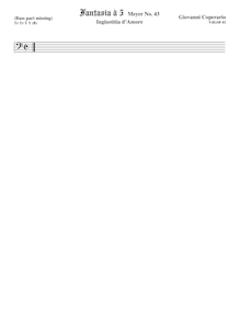 Partition viole de basse (, partie is missing), Fantasia pour 5 violes de gambe, RC 64