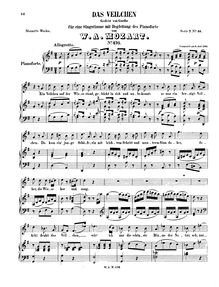 Partition complète, Das Veilchen, G major, Mozart, Wolfgang Amadeus