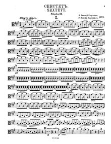 Partition viole de gambe 2, corde Sextet, Струнный секстет, A major