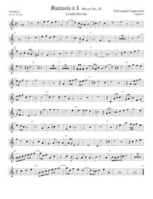 Partition viole de gambe aigue 1, Fantasia pour 5 violes de gambe par John Coperario