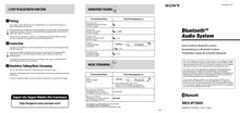 Notice Système de voiture Audio Sony  MEX-BT2600