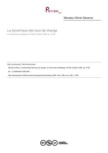 La dynamique des taux de change - article ; n°1 ; vol.236, pg 37-50
