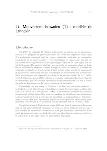 Modèle du Langevin - 25. Mouvement brownien (1) : mod`ele de Langevin