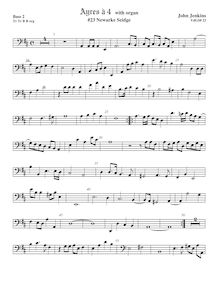 Partition viole de basse 2, basse clef, Airs pour 4 violes de gambe avec orgue par John Jenkins