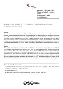 Rome et les jubilés du XIVe siècle : histoires immédiates - article ; n°40 ; vol.20, pg 53-82