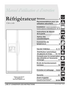 Notice Réfrigérateur Frigidaire  FRS26TS7DB2