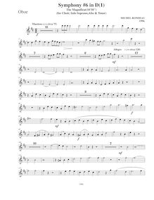 Partition hautbois 1, Symphony No.6  Magnificat , D major, Rondeau, Michel par Michel Rondeau