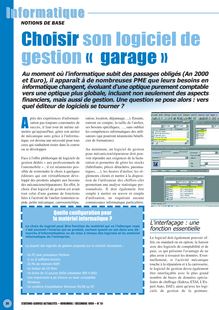 Choisir son logiciel de gestion « garage - Stations Service Actualités