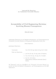 Acceptability of civil engineering decisions involving human consequences [Elektronische Ressource] / Albrecht Lentz