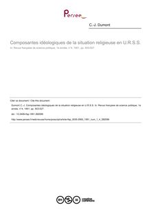 Composantes idéologiques de la situation religieuse en U.R.S.S. - article ; n°4 ; vol.1, pg 503-527