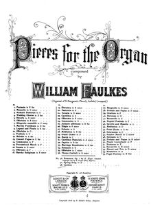 Partition , Carillon, Two orgue pièces, 1. D major2. F major, Faulkes, William