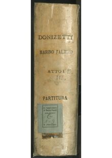 Partition Act I, Marino Faliero, Donizetti, Gaetano par Gaetano Donizetti