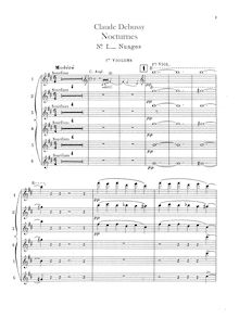 Partition violons I, nocturnes, Debussy, Claude