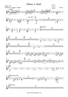 Partition clarinette 1/2, Carnival of Venice, F major, Briccialdi, Giulio