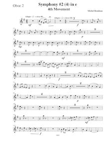Partition hautbois 2, Symphony No.2, E minor, Rondeau, Michel par Michel Rondeau