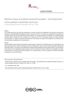 Marché unique et système productif européen : les fondements d une politique industrielle commune - article ; n°4 ; vol.6, pg 177-226