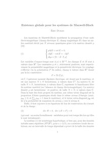 Existence globale pour les systemes de Maxwell Bloch
