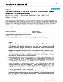 Estimated financial and human resources requirements for the treatment of malaria in Malawi
