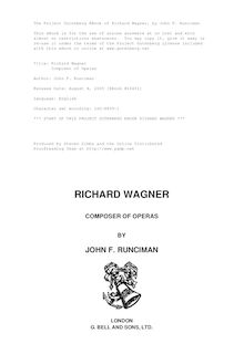 Richard Wagner - Composer of Operas