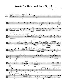 Partition de viole de gambe, Sonata pour cor et Piano
