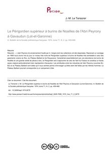 Le Périgordien supérieur à burins de Noailles de l Abri Peyrony à Gavaudun (Lot-et-Garonne) - article ; n°2 ; vol.71, pg 459-468