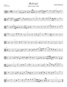 Partition ténor viole de gambe 1, alto clef, madrigaux pour 5 voix par  Paolo Bellasio par Paolo Bellasio