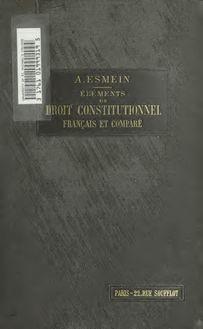 Éléments de droit constitutionnel français et comparé