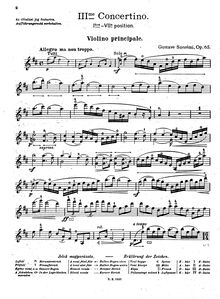 Partition de violon, Concertino No.3, D Major, Szerémi, Gustave