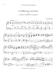 Partition , Offertoire ou Sortie sur «Amour, honneur, louanges», Les Noëls du Jeune Organiste