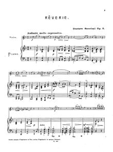 Partition violon et partition de piano, partition de violon, Rêverie