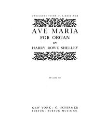 Partition complète, Ave Maria, Shelley, Harry Rowe