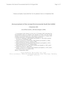 Environmental Audit Act (UAG)