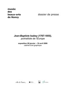 Jean-Baptiste Isabey, portraitiste de l Europe - dossier de presse ...