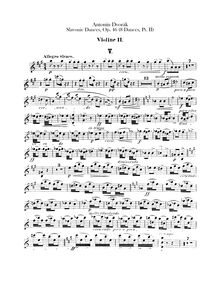 Partition violons II, Slavonic Dances, Slovanské tance, Dvořák, Antonín par Antonín Dvořák