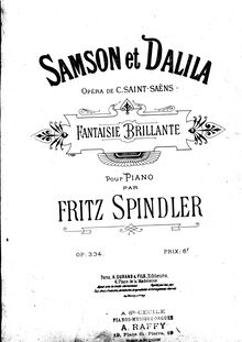 Partition complète, Samson et Dalila, Op.334, Fantaisie brillante