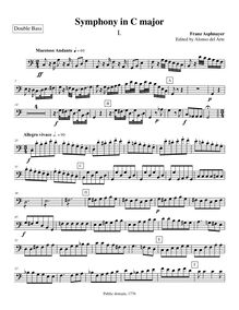 Partition Double Basses, Symphony en C major, C major, Asplmayr, Franz