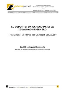 18. EL DEPORTE: UN CAMINO PARA LA IGUALDAD DE GÉNERO (THE SPORT: A ROAD TO GENDER EQUALITY)