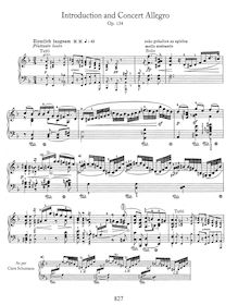 Partition complète, Introduction et Allegro pour Piano et orchestre, Op.134