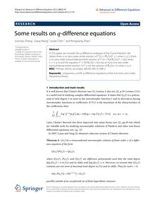 Some results on q-difference equations