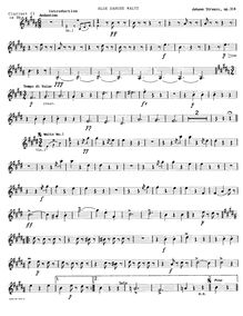 Partition clarinette 2 (B♭), pour Blue Danube, Op. 314, On the Beautiful Blue Danube - WalzesAn der schönen blauen Donau