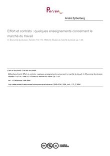 Effort et contrats : quelques enseignements concernant le marché du travail - article ; n°2 ; vol.113, pg 1-20