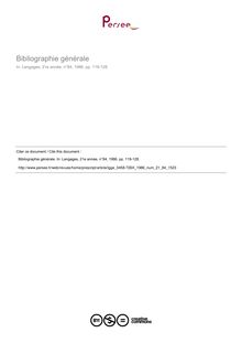 Bibliographie générale  ; n°84 ; vol.21, pg 119-128