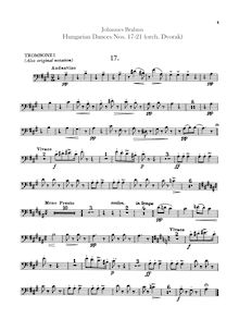 Partition Trombone 1, 2, 3Transposed Trombone 1 , partie pour ténor Trombone, 21 Hungarian Dances (orchestre)
