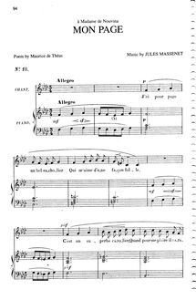 Partition complète (F minor: medium voix et piano), Mon page