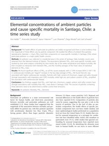 Elemental concentrations of ambient particles and cause specific mortality in Santiago, Chile: a time series study