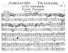 Partition Act 1 et 2, Zoroastre, Rameau, Jean-Philippe