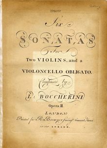 Partition violoncelle, 6 corde Trios, G.77-82, Boccherini, Luigi par Luigi Boccherini