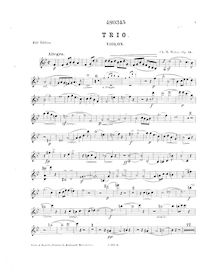 Partition de violon, Piano Trio, B♭ major, Widor, Charles-Marie