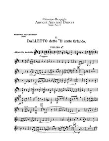 Partition violons II, Antiche danze et arie per liuto, Respighi, Ottorino