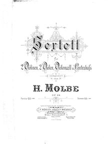 Partition Double basse, Sextet pour cordes, D major, Molbe, Heinrich